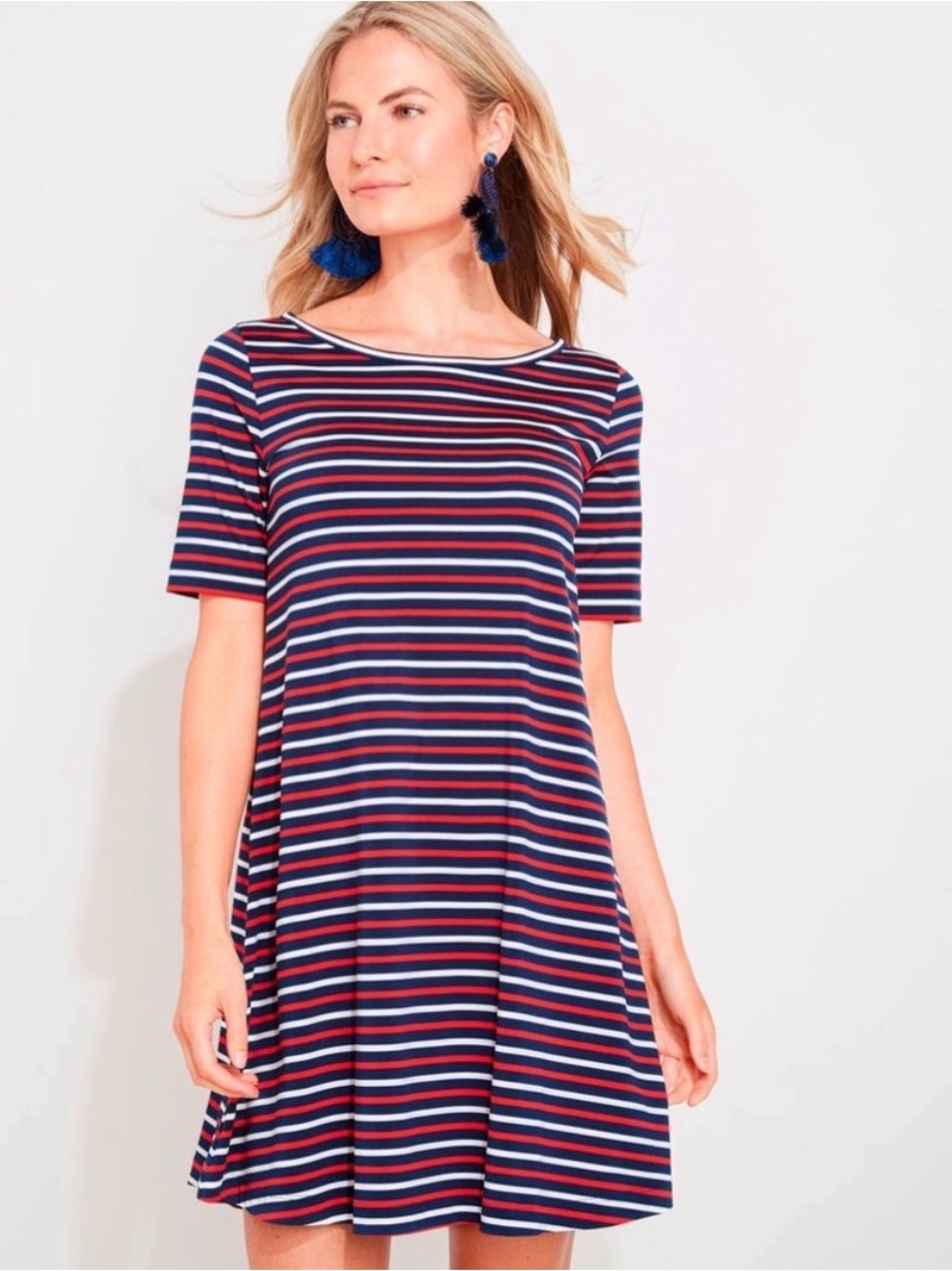 Vineyard Vines Sankaty Navy, Red & White Striped Dress size Small